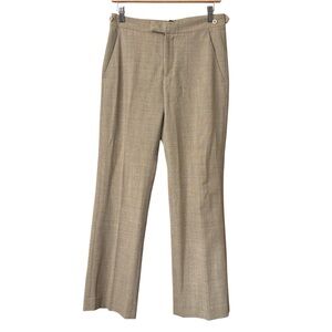 Club Monaco Wool Blend Tan Check Straight Leg Trouser‎ Pants Size 4